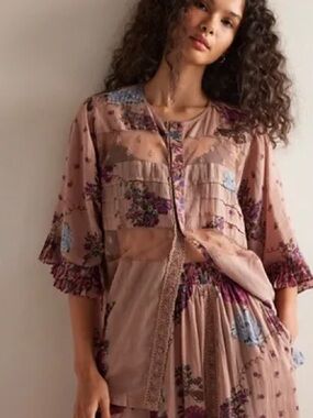 NWT Free People Intimately Hey Lover Printed Shirt
